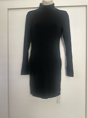 NWT Black Long-Sleeve Mock Neck Dress